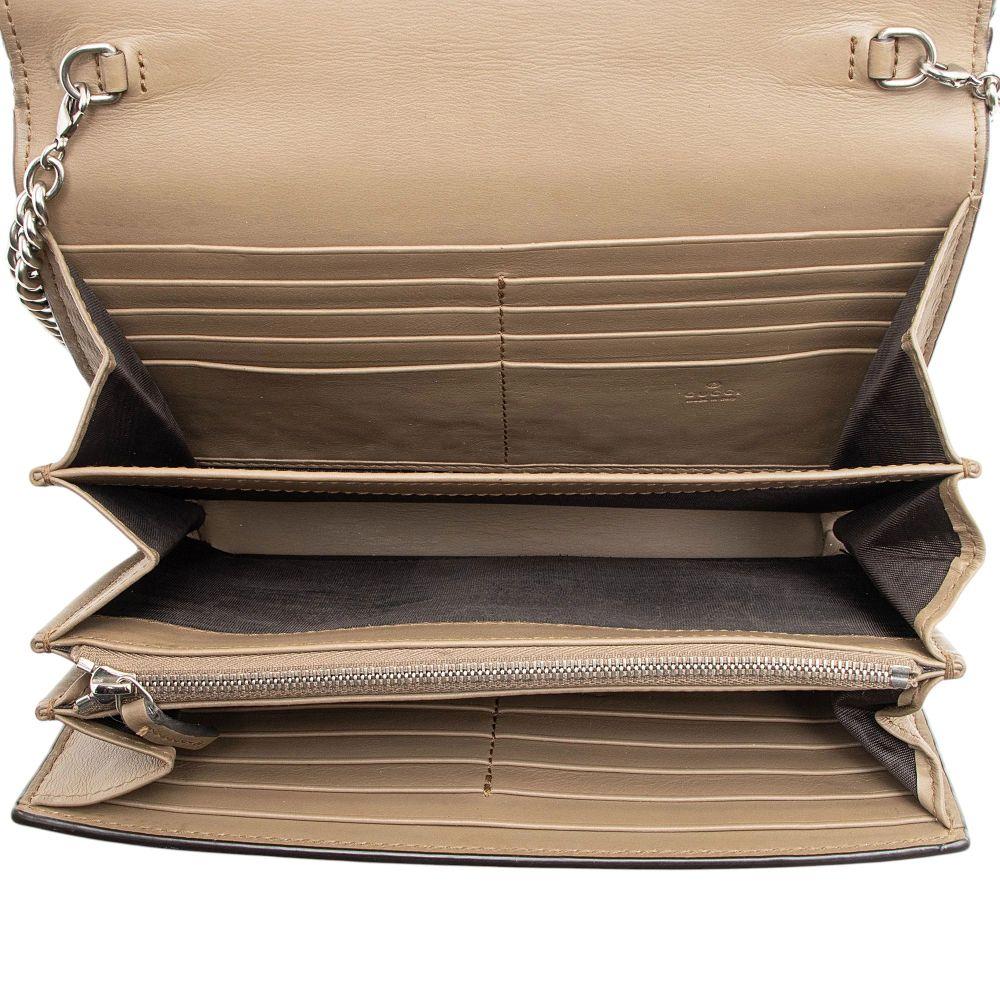 Gucci GG Supreme Dionysus Chain Wallet - Leather - Beige (Brown Nylon)