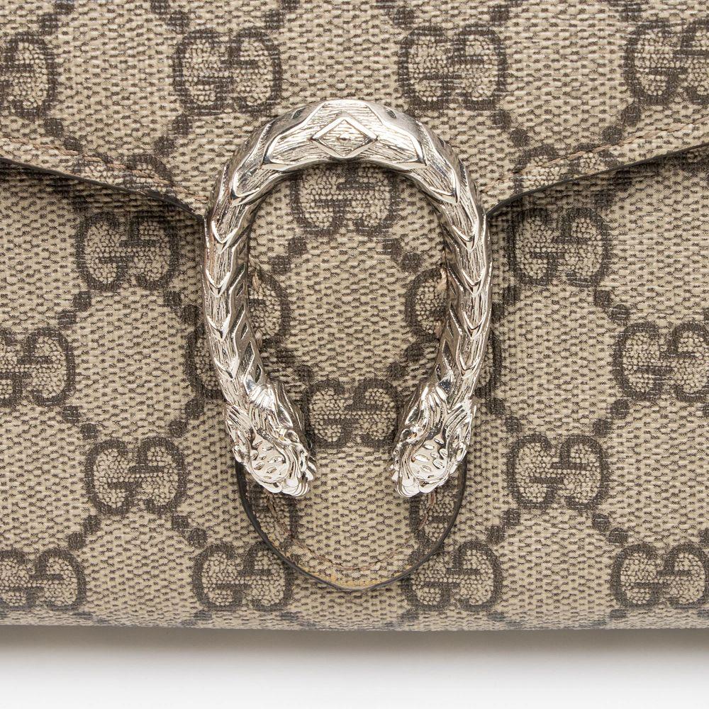 Gucci GG Supreme Dionysus Chain Wallet - Leather - Beige (Brown Nylon)