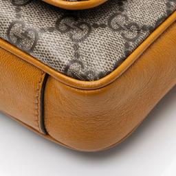 Gucci GG Supreme Leather Padlock Mini Crossbody - Leather - Beige/Brown