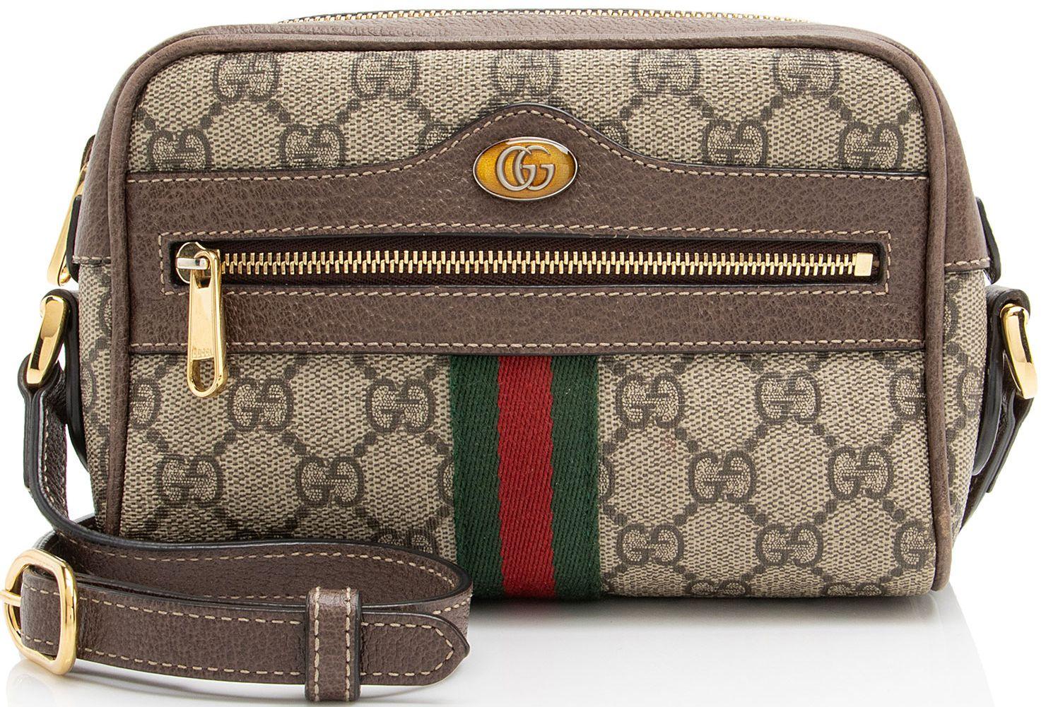 Gucci  GG Supreme Ophidia Mini Shoulder Bag - Beige - Coated Canvas - Excellent