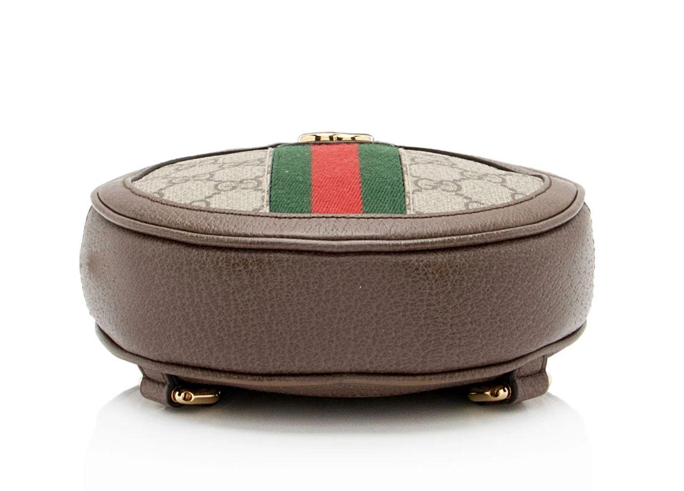 Gucci GG Supreme Ophidia Round Mini Backpack - Coated Canvas - Beige/Brown