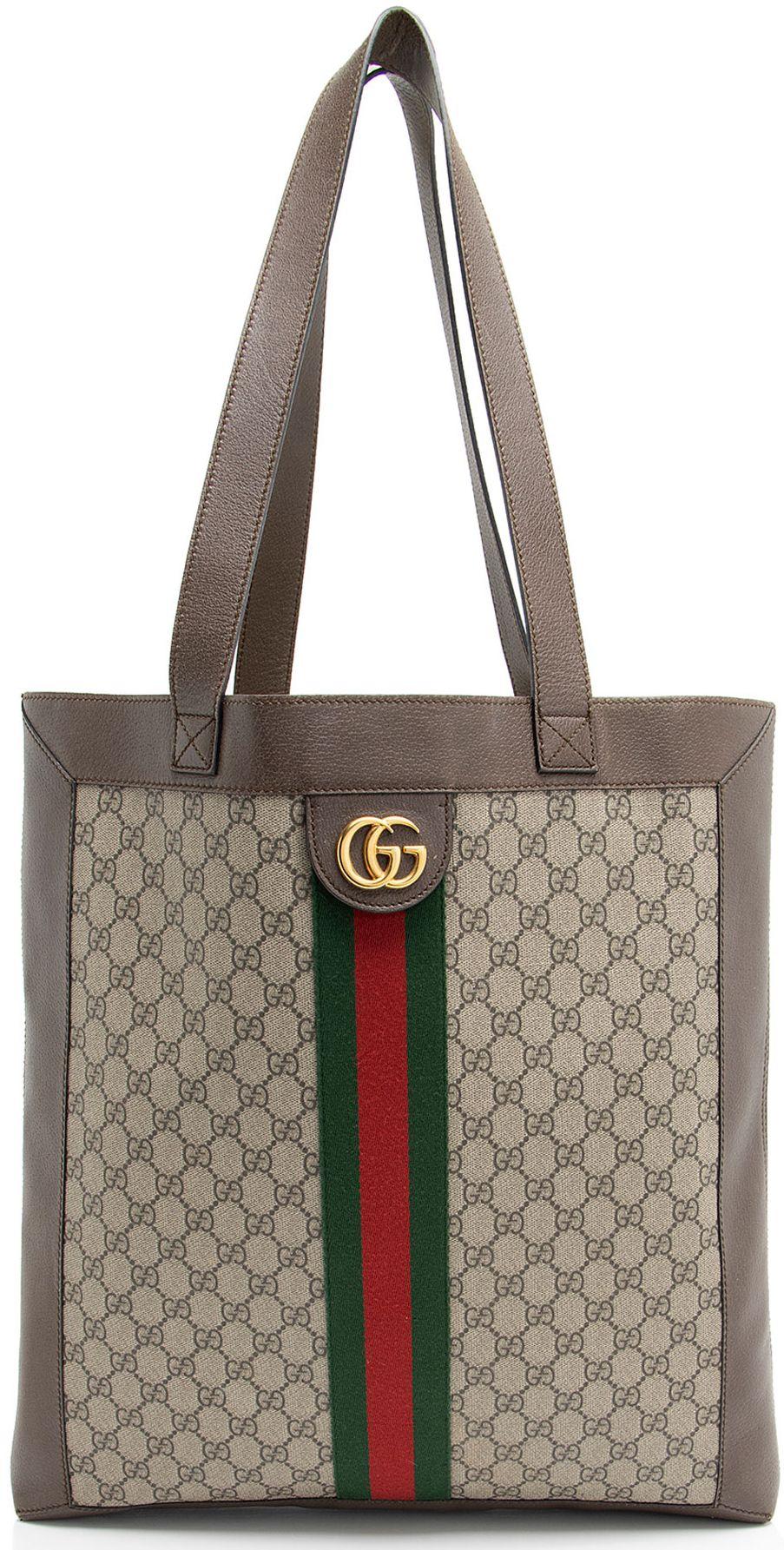 Gucci  GG Supreme Ophidia Soft Vertical Large Tote - Beige - Coated Canvas - Excellent