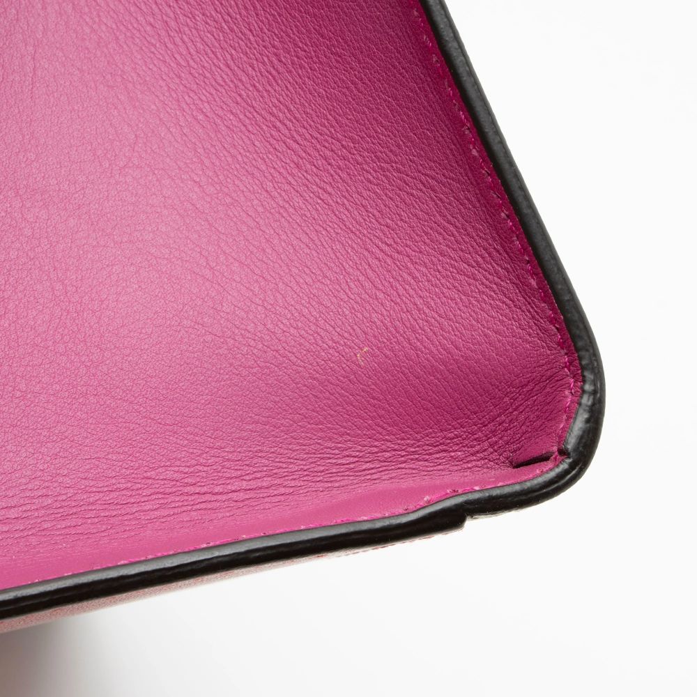 Gucci GG Supreme Padlock Medium Shoulder Bag - Leather - Red/Brown/Pink