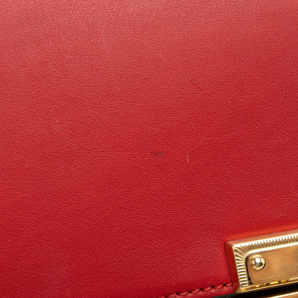 Gucci GG Supreme Padlock Medium Shoulder Bag - Leather - Red/Brown/Pink