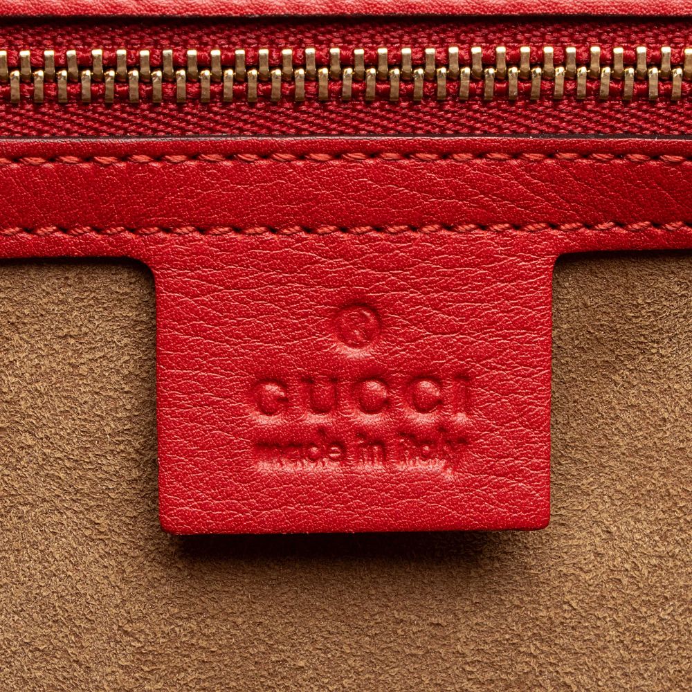 Gucci GG Supreme Padlock Medium Shoulder Bag - Leather - Red/Brown/Pink