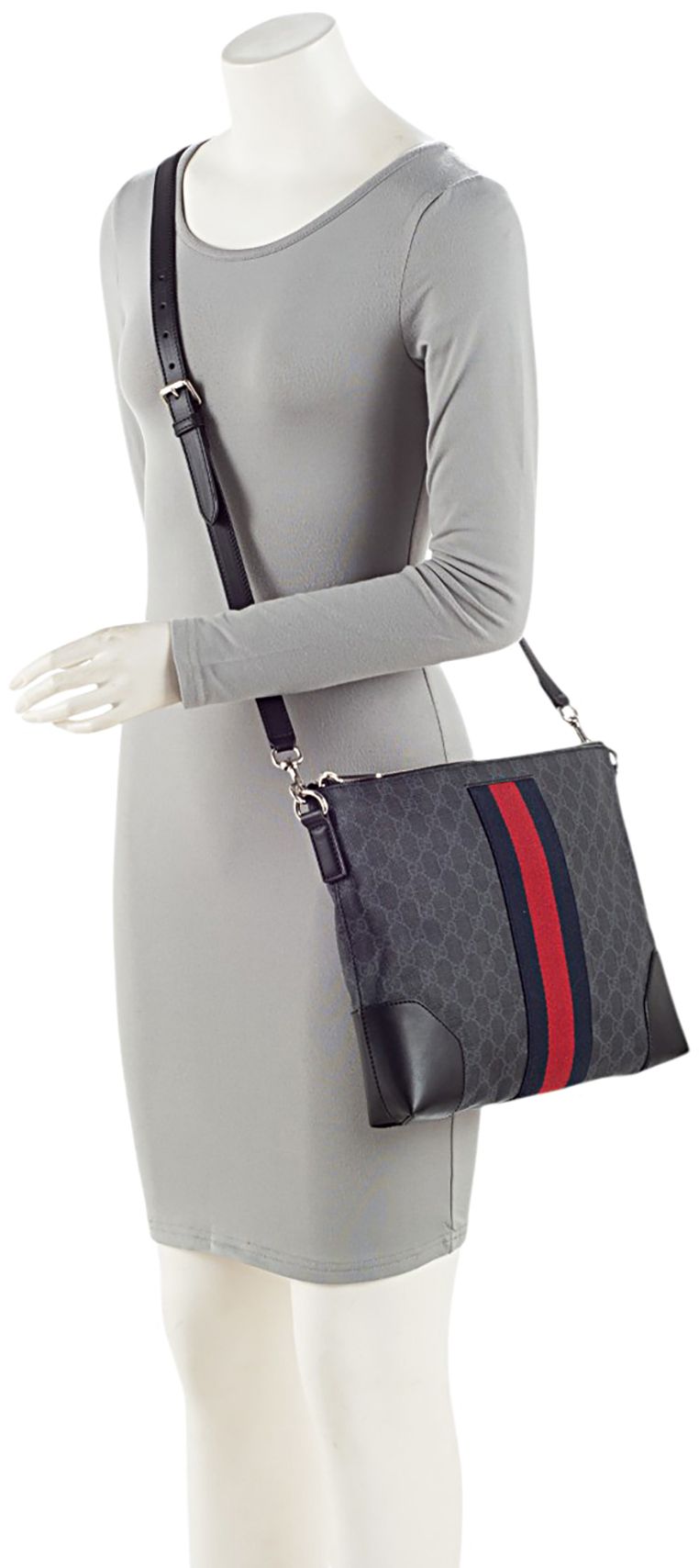 Gucci GG Supreme Web Flat Square Messenger - Coated Canvas - Black