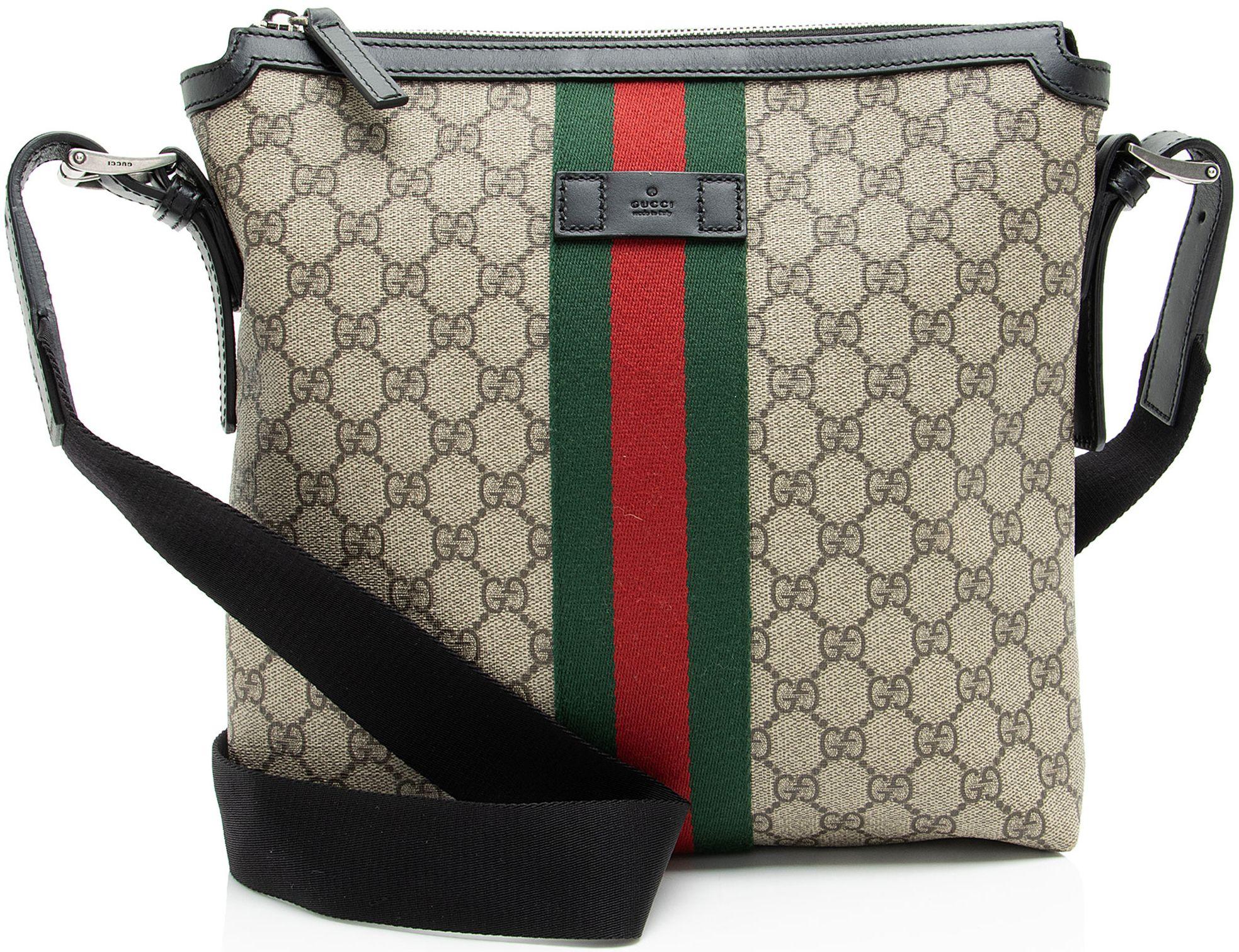 Gucci  GG Supreme Web Messenger - Black/Beige - Coated Canvas - Excellent