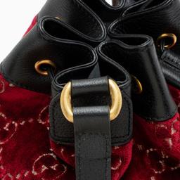 Gucci GG Velvet Web Bucket Bag - Leather - Red/Black