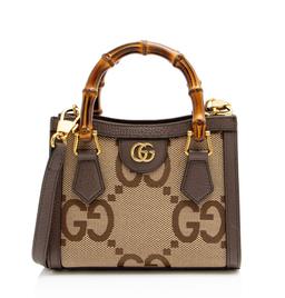 Gucci Jumbo GG Canvas Bamboo Diana Mini Tote - Canvas - Brown