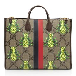 Gucci Jumbo GG Supreme Dollar Pineapple Medium Tote - Coated Canvas - Beige/Brown/Multicolor