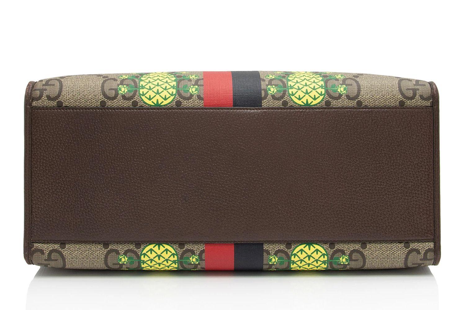 Gucci Jumbo GG Supreme Dollar Pineapple Medium Tote - Coated Canvas - Beige/Brown/Multicolor