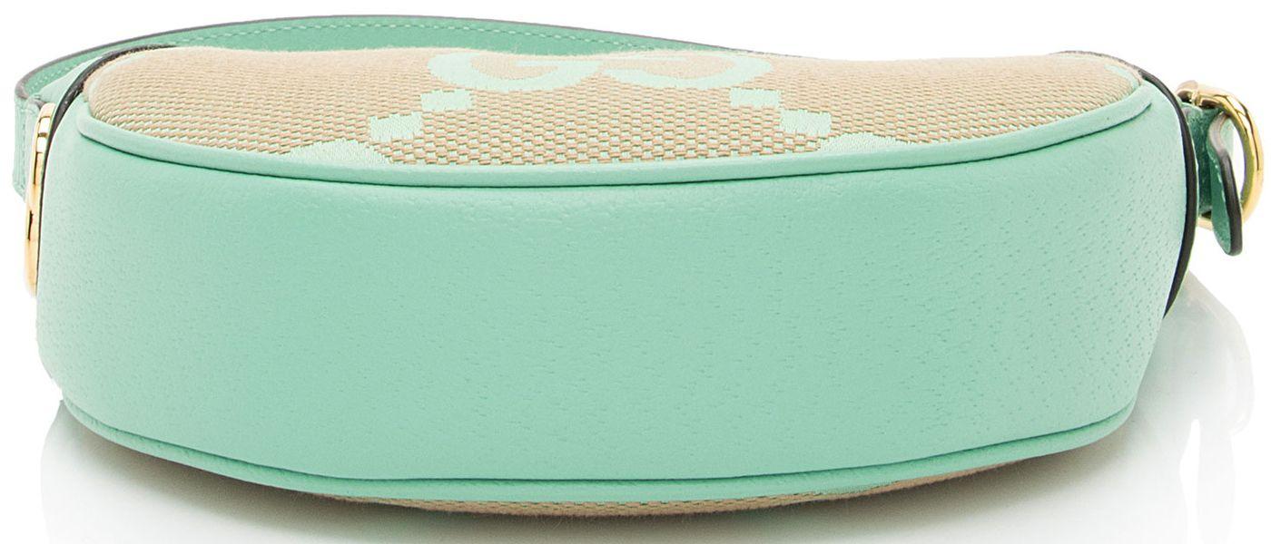 Gucci Jumbo GG Web Half Moon Mini Hobo - Canvas - Beige/Green