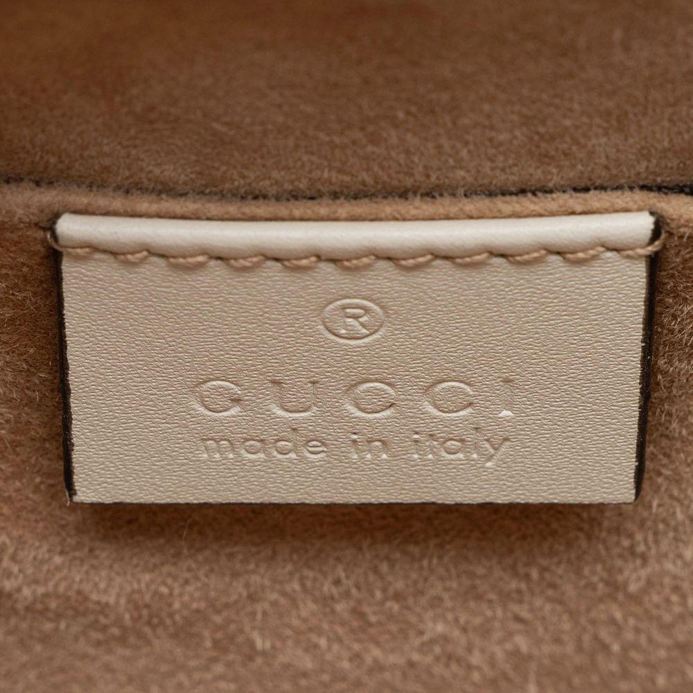 Gucci Leather Animal Studs Sylvie Mini Satchel - Leather - White