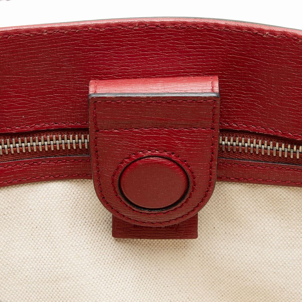 Gucci Leather Bamboo Blooms Medium Shopper Tote - Leather - Multicolor/Red