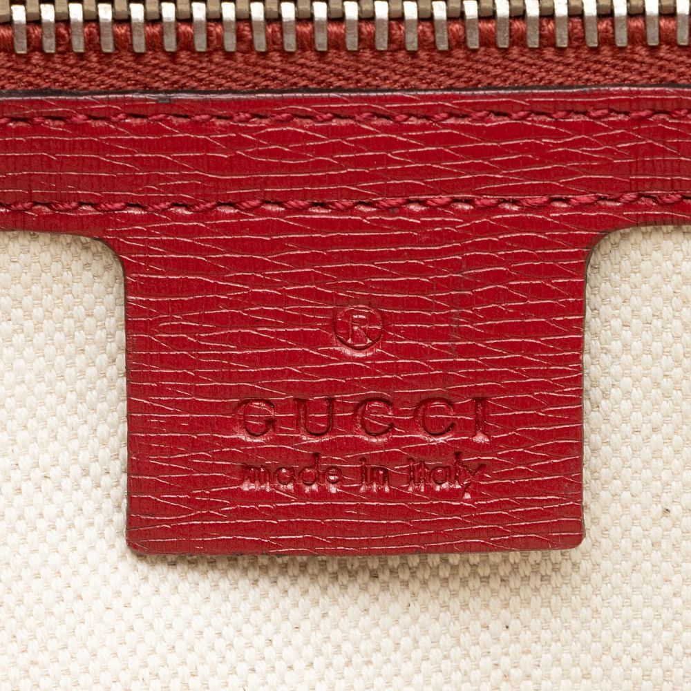 Gucci Leather Bamboo Blooms Medium Shopper Tote - Leather - Multicolor/Red