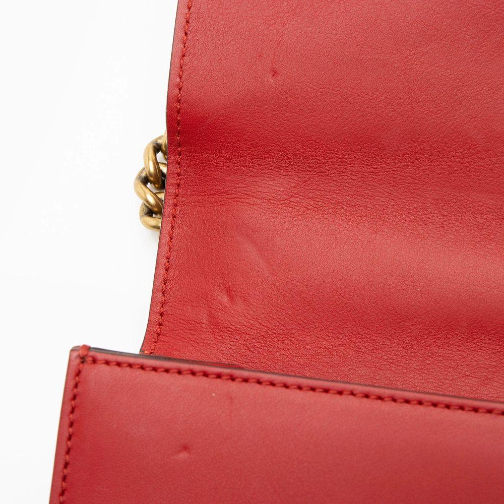 Gucci Leather Evil Eye Chain Medium Shoulder Bag - Leather - Red
