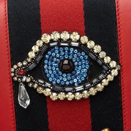 Gucci Leather Evil Eye Chain Medium Shoulder Bag - Leather - Red
