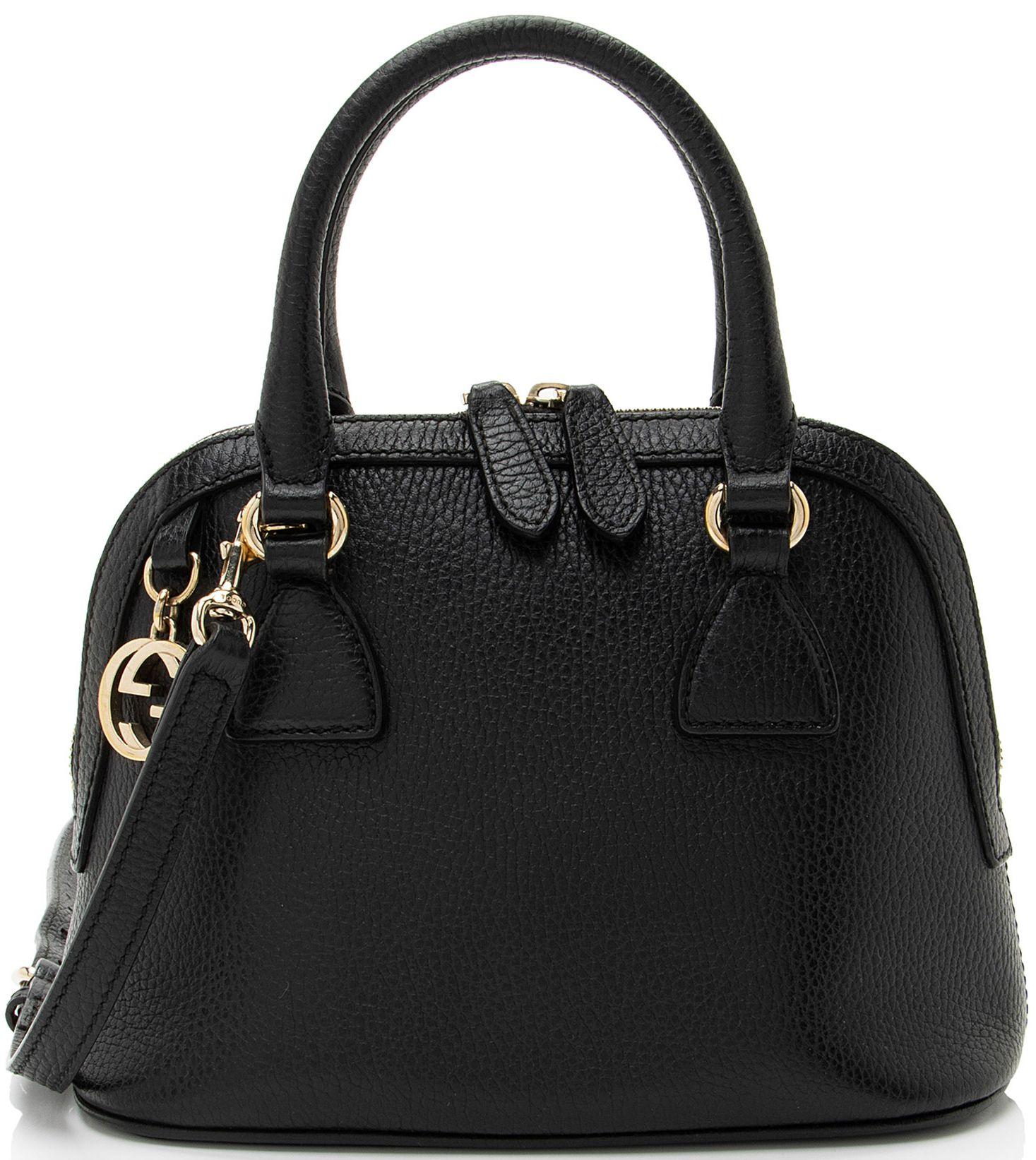 Gucci  Leather GG Charm Dome Small Satchel - Black - Leather - Excellent