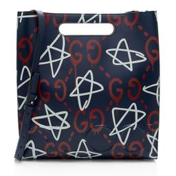 Gucci Leather Ghost Medium Tote - Leather - Red/White/Blue