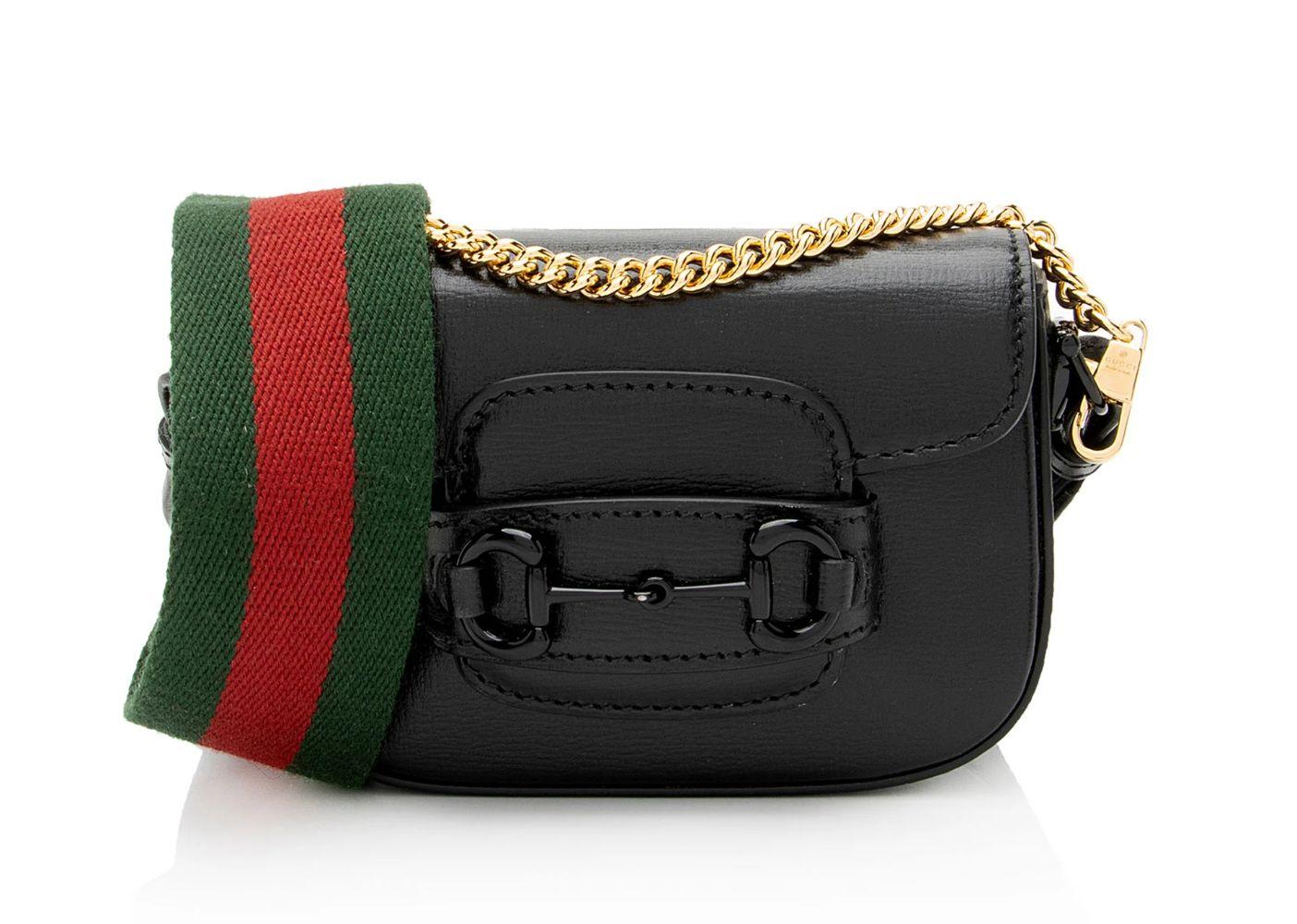 Gucci Leather Horsebit 1955 Super Mini Shoulder Bag - Leather - Black
