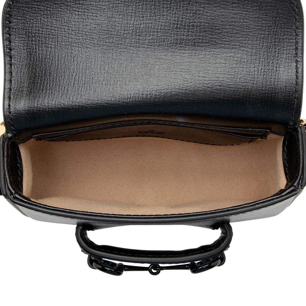 Gucci Leather Horsebit 1955 Super Mini Shoulder Bag - Leather - Black