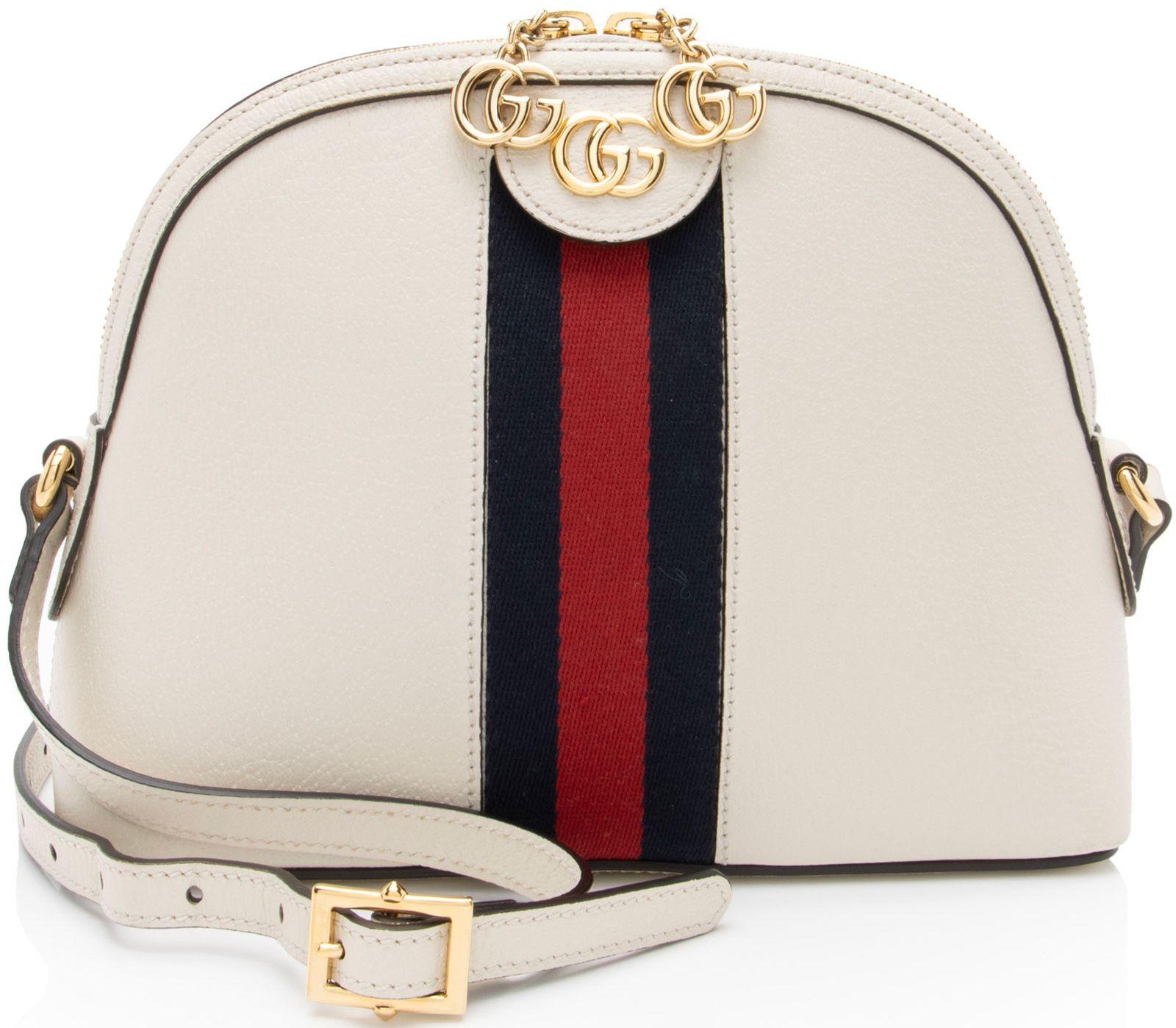 Gucci  Leather Ophidia Dome Small Shoulder Bag - White - Leather - Excellent