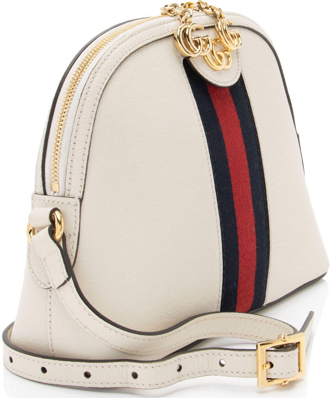 Gucci Leather Ophidia Dome Small Shoulder Bag - Leather - White