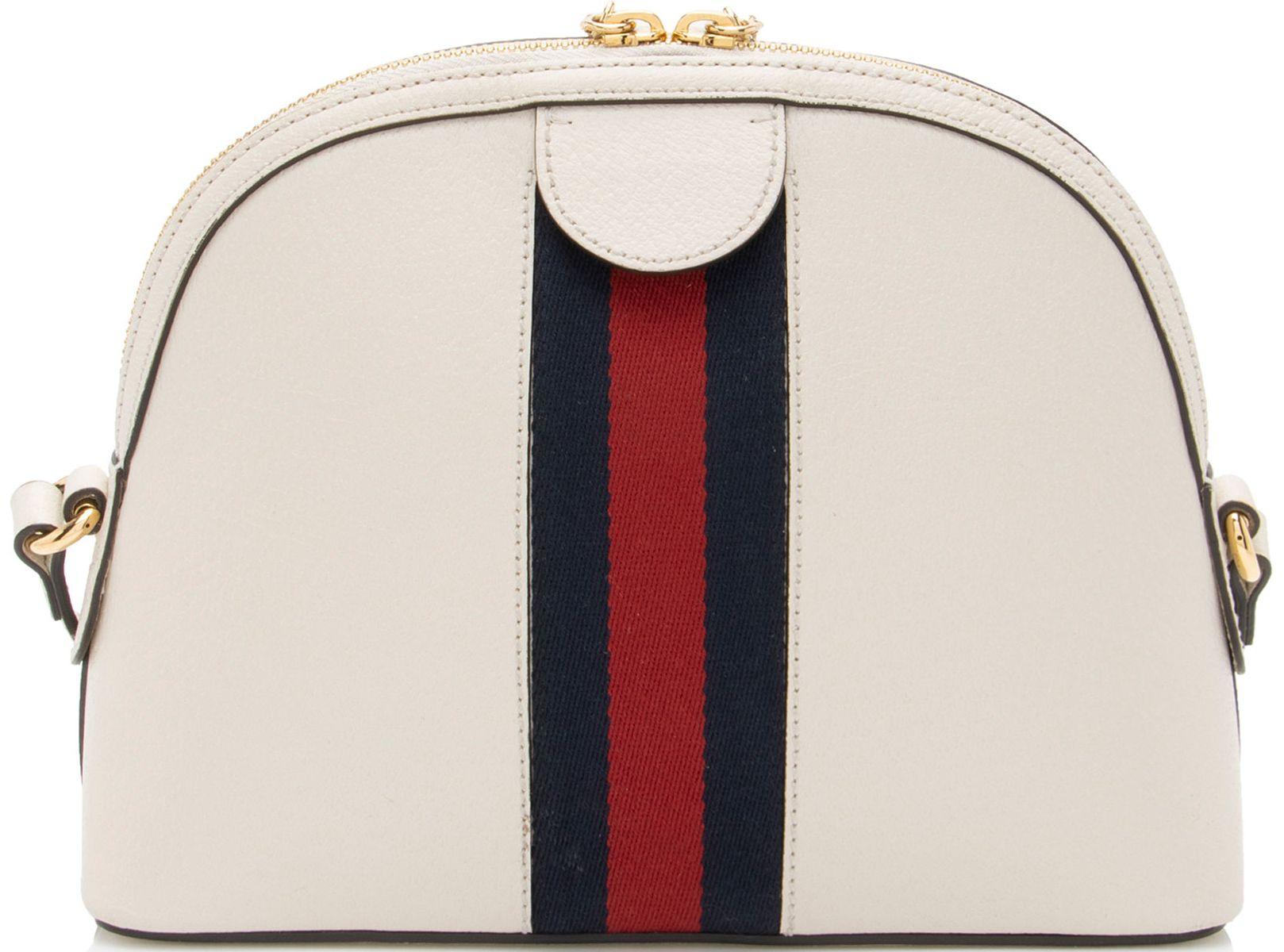 Gucci Leather Ophidia Dome Small Shoulder Bag - Leather - White