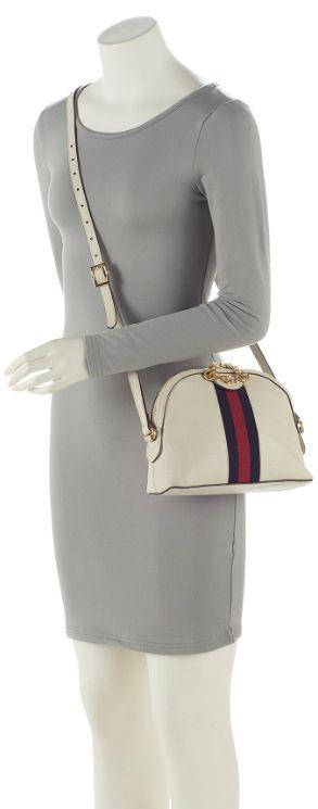 Gucci Leather Ophidia Dome Small Shoulder Bag - Leather - White
