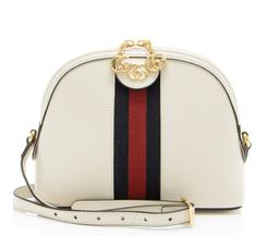 Gucci Leather Ophidia Dome Small Shoulder Bag - Leather - White