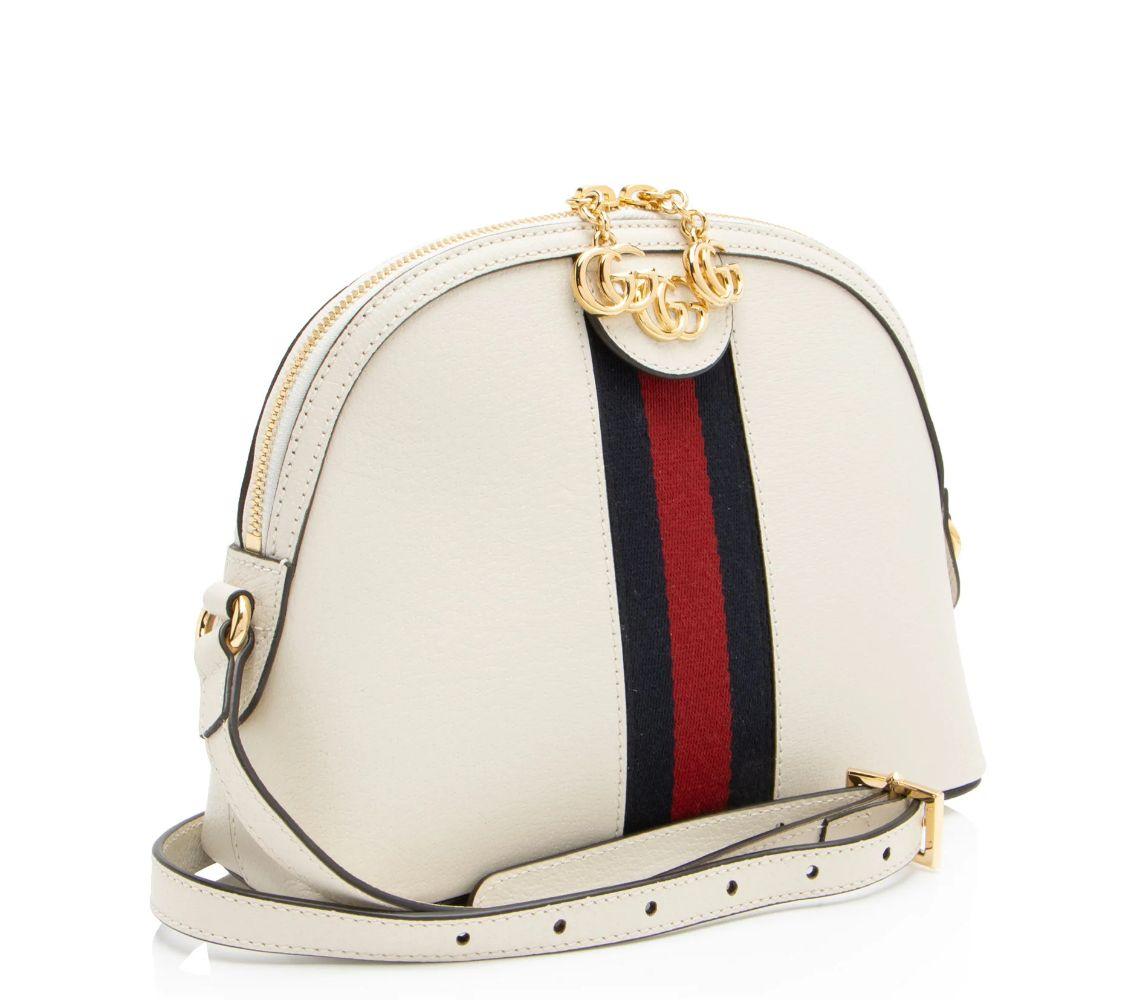 Gucci Leather Ophidia Dome Small Shoulder Bag - Leather - White