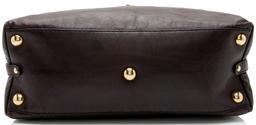 Gucci Leather Studded Babouska Dome Satchel - Leather - Brown