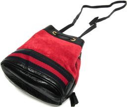 Gucci Leather Suede Shoulder Bag - Suede - Black/Navy/Red