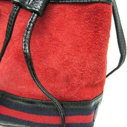 Gucci Leather Suede Shoulder Bag - Suede - Black/Navy/Red