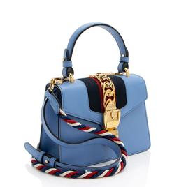Gucci Leather Sylvie Mini Top Handle - Leather - Blue
