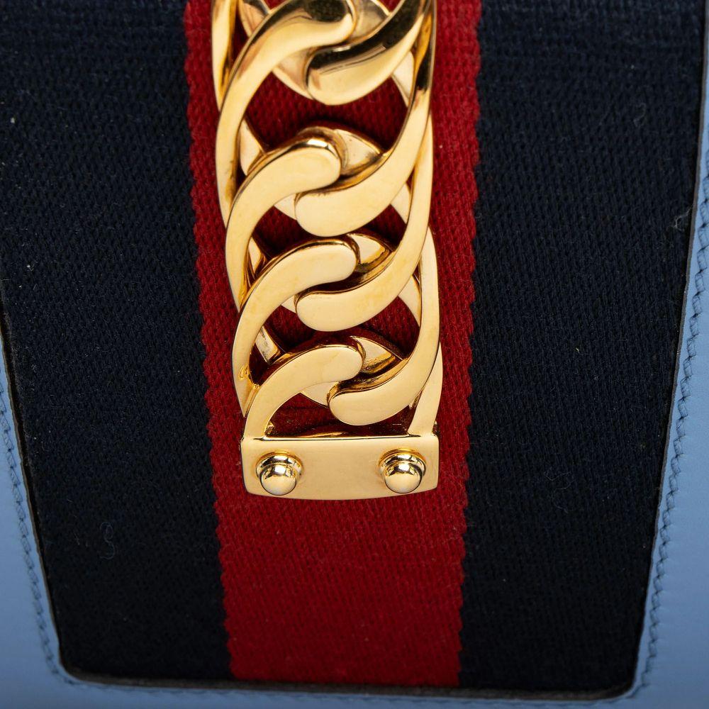 Gucci Leather Sylvie Mini Top Handle - Leather - Blue