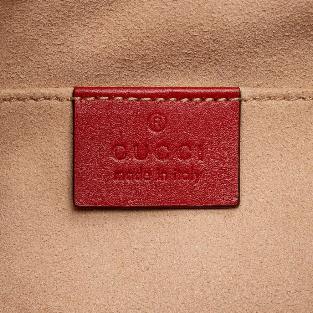 Gucci Matelasse Leather GG Marmont Bucket Bag - Leather - Red