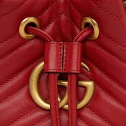 Gucci Matelasse Leather GG Marmont Bucket Bag - Leather - Red