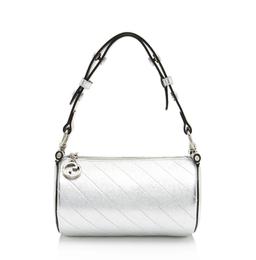 Gucci Metallic Calfskin Blondie Mini Barrel Bag - Calfskin - Silver
