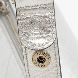 Gucci Metallic Calfskin Blondie Mini Barrel Bag - Calfskin - Silver