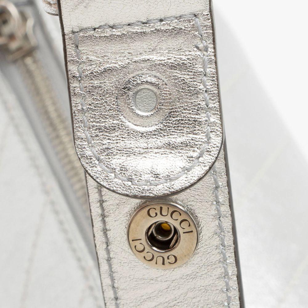 Gucci Metallic Calfskin Blondie Mini Barrel Bag - Calfskin - Silver