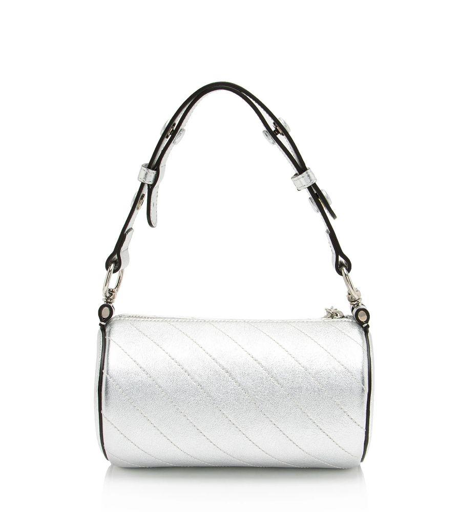 Gucci Metallic Calfskin Blondie Mini Barrel Bag - Calfskin - Silver