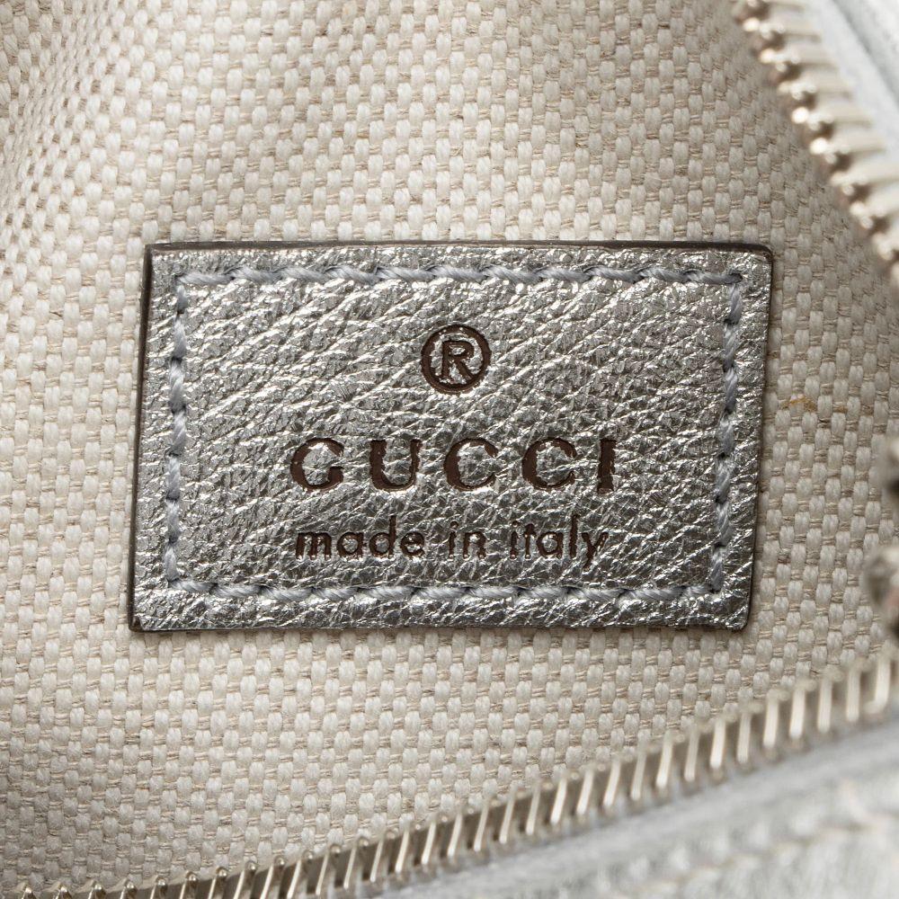 Gucci Metallic Calfskin Blondie Mini Barrel Bag - Calfskin - Silver