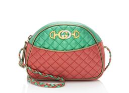 Gucci Metallic Leather Trapuntata Mini Bag - Metallic Leather - Green/Red