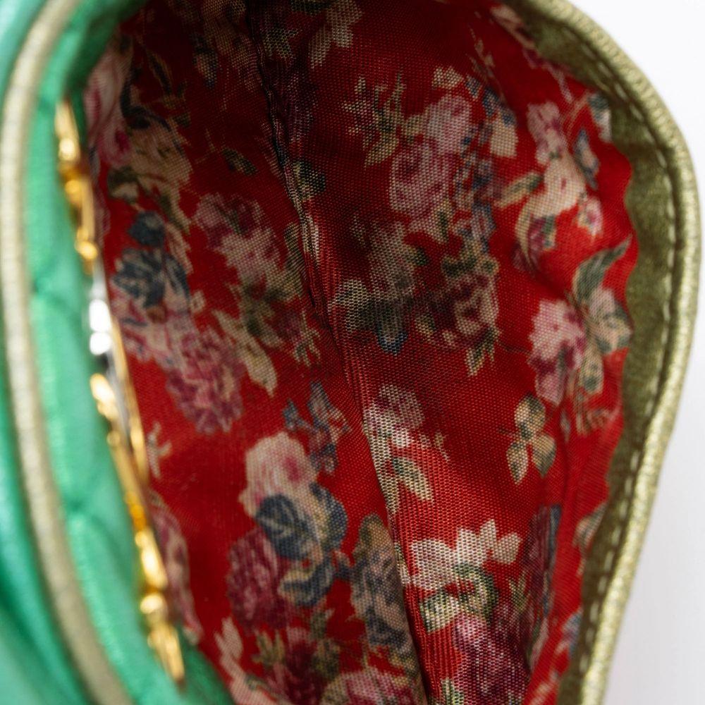 Gucci Metallic Leather Trapuntata Mini Bag - Metallic Leather - Green/Red