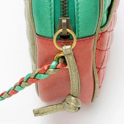 Gucci Metallic Leather Trapuntata Mini Bag - Metallic Leather - Green/Red
