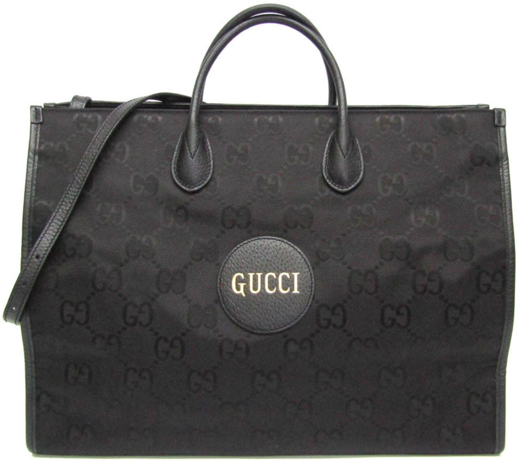 Gucci Nylon Canvas Leather Handbag Shoulder Bag - Nylon - Black