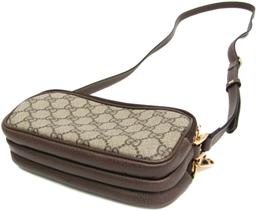 Gucci Ophidia Leather GG Supreme Shoulder Bag - Leather - Beige/Brown