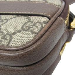 Gucci Ophidia Leather GG Supreme Shoulder Bag - Leather - Beige/Brown