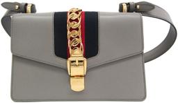 Gucci Sylvie Leather Shoulder Bag - Leather - Gray